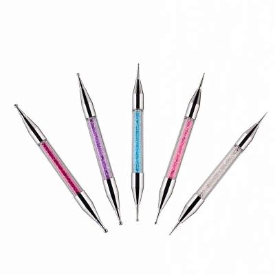 China Double Ended Nail Brushes Point Drill Brush Pen Nail Art Manicure Care Tool Home or Salon for sale