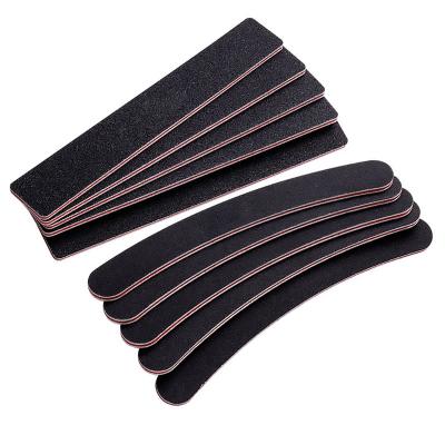 China Nail Care Professional Nail Black Oval File 100/180 Thickness Long Double Sided Manicure Rub Tape Sand Rub Manicure Accessories Tools for sale