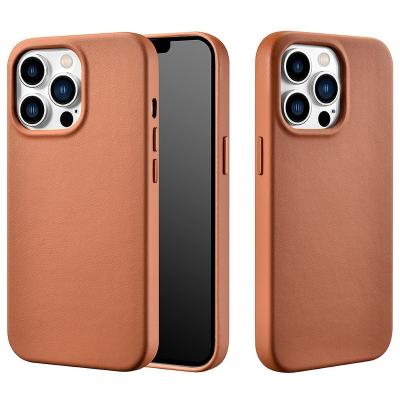 China New 2022 Ring Italian Nappa Magnetic Microfiber Leather Phone Case Shockproof Simple True Inner Lining For iphone 13 pro max for sale