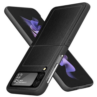 China Waterproof 2022 New Design Ultra Thin Folding Screen PU Leather Phone Case For Samsung Galaxy Z Flip 3 Case for sale