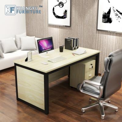 China Modern Modern Solid Wood Personal Computer Desk With Three Cabinet for sale