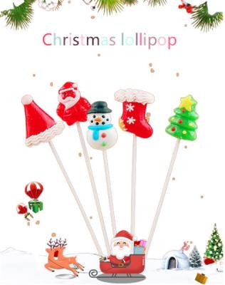 China Ready to be served Children's favorite Christmas cartoon shaped lollipops fruit flavored candy hard candy for sale