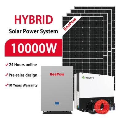 China Beepow 10Kw Home Systems Kits 10Kw Solar Panel Hybrid Solar Power System For Home Use for sale