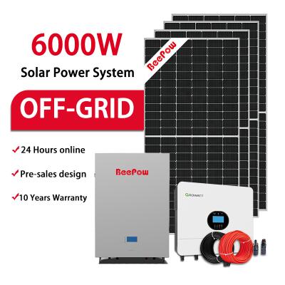 China Beepow Home 6Kw 10Kw Off Grid Power System Solar Panel 20Kw Solar Home Complete System With Battery for sale