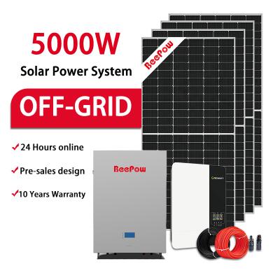 China Beepow 5000W Full Set Home Solar Power System Off Grid 5Kw Solar Power Systems For Home Use for sale