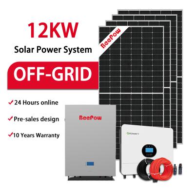 China Beepow Solar Home Good Price Off Grid Solar Panel Complete System All In One Home Solar System 12Kw for sale