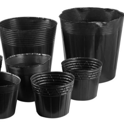 China Black Durable CLASSIC 230*190mm HDPE Pot Flower Pots Soft Nursery for sale