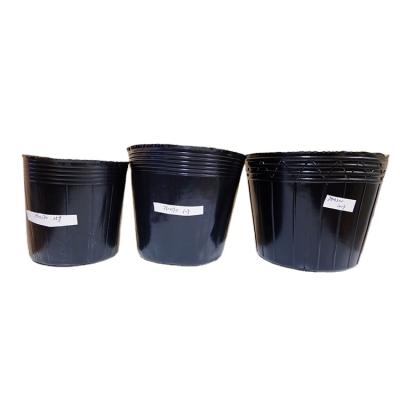 China CLASSIC 300x240mm 5 Holes Black HDPE Nursery Soft Flower Pots for sale