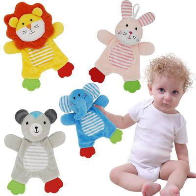 China Imported plush doll factory wholesale infant baby soothing calming toys chewing teether towel sleep soothing dolls for sale