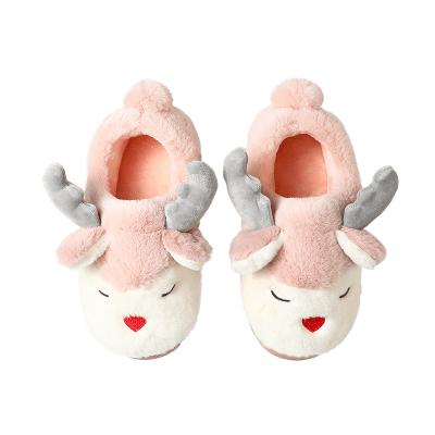 China OEM Winter Elk Trend Fashion Slippers Super Soft Plush Indoor Christmas for sale