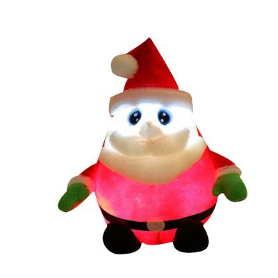 China Creative Wholesale LED Santa Plush Dolls Cute Colorful Plush Toy Christmas Gifts Glow Christmas Decorations for sale