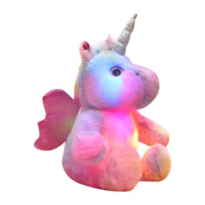 China 2022 Cute Led Flash Stuffed Plush Custom Unicorn Doll Plush Toy Shining Hot Selling Toy for sale