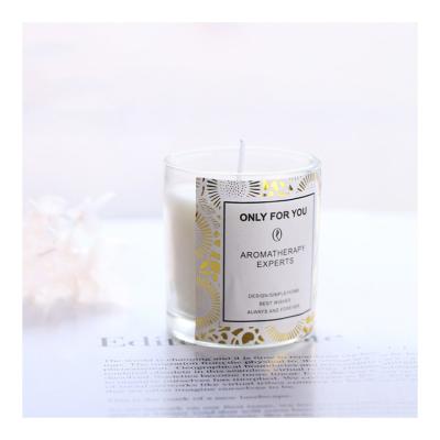 China Luxury Natural Organic Scented Soy Wax Candle Scented Relaxed Candle Glass Printing Massage Candle for sale