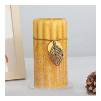 China Best Seller Big Size Soy Wax Scented Colorful Handmade Column Style Scented Candles For Gift for sale