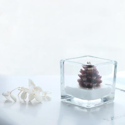 China Cute Style Factory Scented Pinecone Direct Selling Shape Scented Soy Glass Wax Jar Candle For Home Decoration for sale