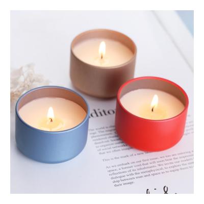 China Good Quality Cheap Mini Size Blue Christmas Scented Fragrance Solid Candle Tin Candle For Bathroom for sale