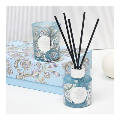 China High Quality Natural Flameless Liquid Home Deco/Aromatherapy Birthday/Wedding Gifts and Gift Scented Candles Set with Rattan for sale