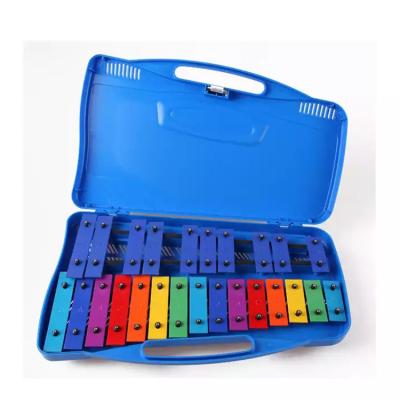 China Educational Kid Toy Musical Instrument Metalophone 25 Notes Xylophone With Plastic Case for sale