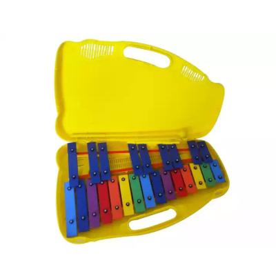 China Musical Toy Easy Bearing Colorful 25 Notes Play Xylophone With Metal Keys Percussion Instrument Chromatic Piano For Kids for sale