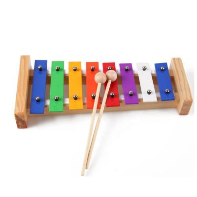 China Wooden Educational Toy 8 Notes Keyboard Piano Music Education Kid Toy Baby Instrument Percussion Xylophone For Children for sale