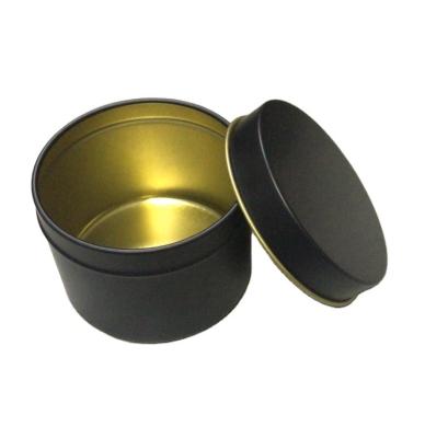 China Professional Recycled Empty Metal Tin Can Matte Black Tin Can For Candle Tea Storage Box Materials Supplier for sale