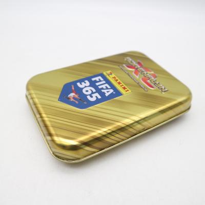 China Light Hinge Tea Packing Tin Packaging Tea/Coffee Cans Trinket Box Silver Square Metal Playing Card High Quality Tinplate 0.23-0.25mm for sale