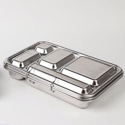 China 2022 Freshness Preservation Aohea Custom Kids and Adults 304 2 Stainless Steel Soup Bowl Bento Lunch Box 5 Compartment Good Quality for sale