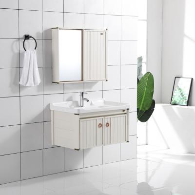 China Bathroom Vanity Modern Wall Hanging Aluminum Simple Modern Bathroom Cabinet Vanity for sale