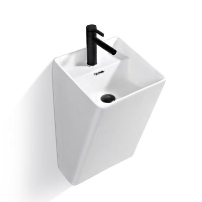 China 2021 Modern Hot Sale Black Color Wash Basin Bathroom Wall Hung Ceramic Basin Supplies for sale