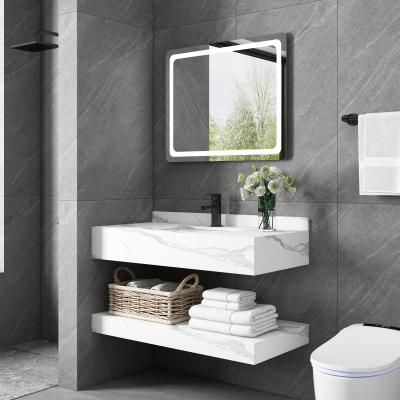 China New Modern Stone Wall Mount Bathroom Sink Sintered Wash Basin for sale