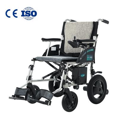 China Alumminum alloy electric wheelchair 2021 hot selling foldable lightweight wheelchair portable elderly care products from amazon for sale