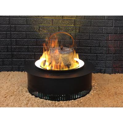 China Hotel 58CM diameter round shape water vapor fire bowl steam flame effect electric water fire decoration column shape for sale