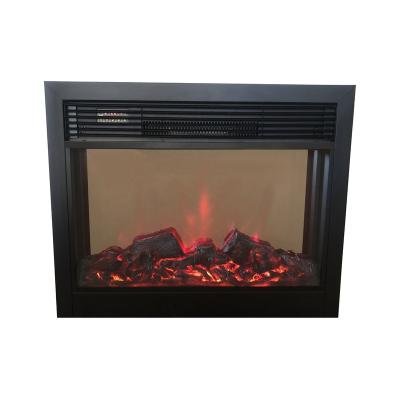 China Hotel 28 Inch Fireplace Insert Electric Heater Remote Control Embedded Built-in Fireplace Black Trim for sale