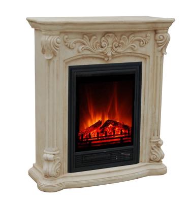 China Hotel Polystone Magnesium Oxide Mantel Electric Fireplace Artificial Stone Mantel for sale