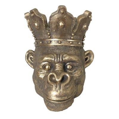 China Home Decoration DW-SC-2021002 MgO Polystone Polyresin Planter Resin Gorilla Head Flower Pot Kingkong Flower Pot Garden Animal Head Decoration for sale