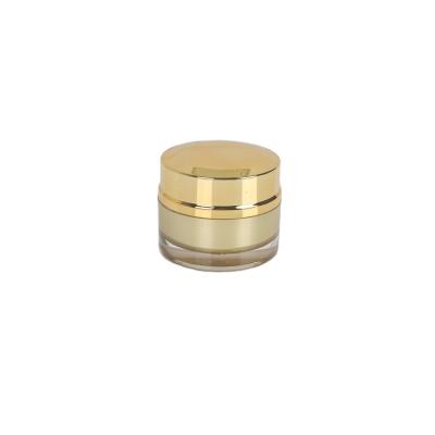 China Packaging Cosmetics Factory Direct Sales 30ml Round Gold Plastic Cream Container Jar for sale