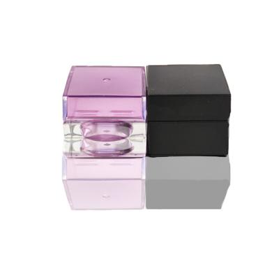 China Cosmetic Free Sample Customizable Travel Size Black Vials Containers 3g 5g Small Jar Plastic for sale