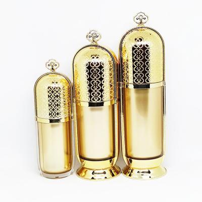 China Luxury Gold Mini Liquid Toner Plastic Container 10g 15g 20g 30g New Promotion Cosmetic for sale