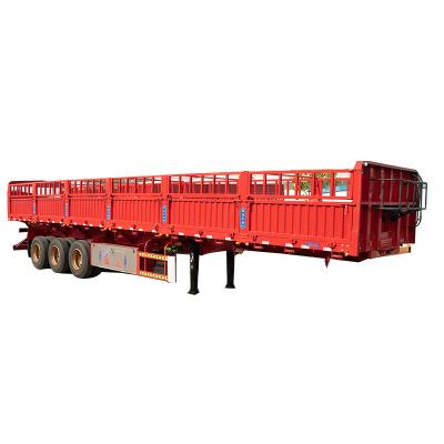 China High Quality Truck Trailer 3 Axles 60 T Used Trailer Side Wall Barrier Cargo Trailer For Sale for sale