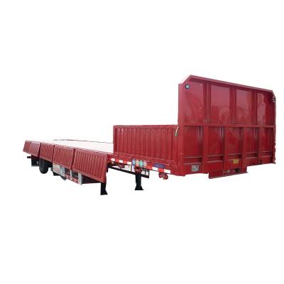 China Truck Trailer 3 Axle 4 Axle Fence Drop Side Board Sidewall Trailer With Container Truck Transport Cargo Sidewall Pickup Enclosed Semi Trailer for sale