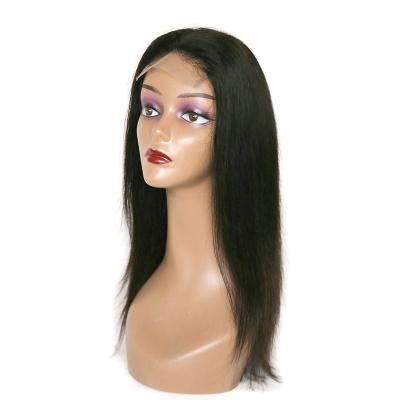 China Yavida 4x4 HD Straight Human Hair Lace Front Wigs With Baby Hair Natural Black Color for sale