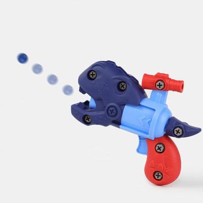 China Toy Wholesale Gun Toy DIY Dinosaur Assembly Puzzle Fun Shooting Toy Electronic Gun For Kids for sale