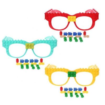 China 2021 Hot Selling Construction Toy Children's Intelligent Puzzle Toys DIY Assembly Toy Set Glasses Plastic Building Blocks for sale