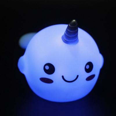 China Good Quality Light Cartoon Bath Toy Cognitive Baby Narwhal Narwhal Baby Bath Float Toy Cute Light for sale