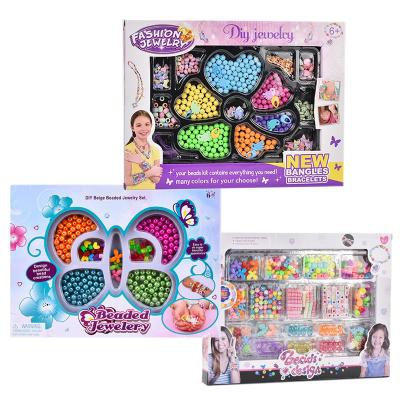 China Plastic Bead Crafts Shapes Girls Toys Plastic Craft DIY Kit Kids Jewelry Bead Bracelet for sale