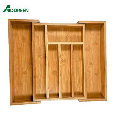 China High Quality Viable Bamboo Cutlery Tray Kitchen Drawer Organizer for sale