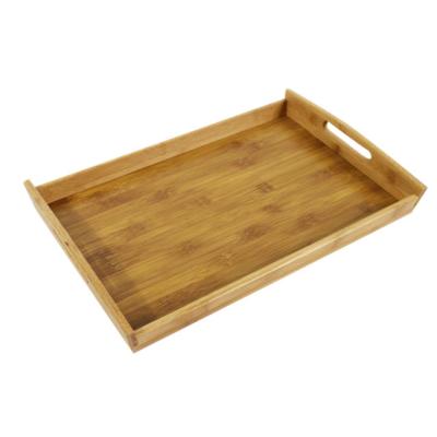 China Bamboo Food Tray Table Bamboo Serving Tray Kitchenware with Handles for sale