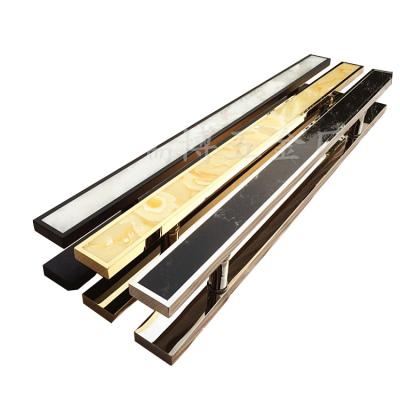 China Easy Installation Manufacture Luxury Stone Glass Back to Back Door Handle Hotel Key Wood Glass Door Pull Handle for sale