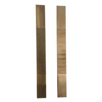 China Fantastic Customized Solid Aluminum Cutting Glass Door Pull Handle Double Sided Long Easy Installation Square Panel Maker Large for sale