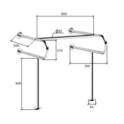 China Wholesale Anti-Corrosion Anti-Corrosion Handrail Handicap Disabled Handicap Wholesale Bathroom Urinal Grip Bar Toilet Urinal U Shape Stainless Steel 304 Anti-Slip Hand Grip for sale